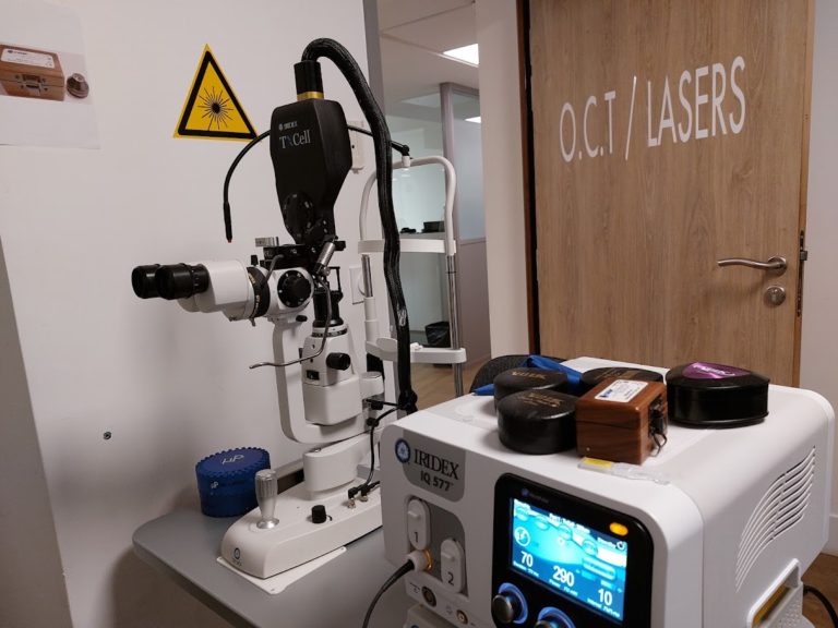 plateau technique complet permettant le dépistage, le diagnostic, et la prise en charge de l’ensemble des pathologies rétiniennes (DMLA, glaucome, etc...)